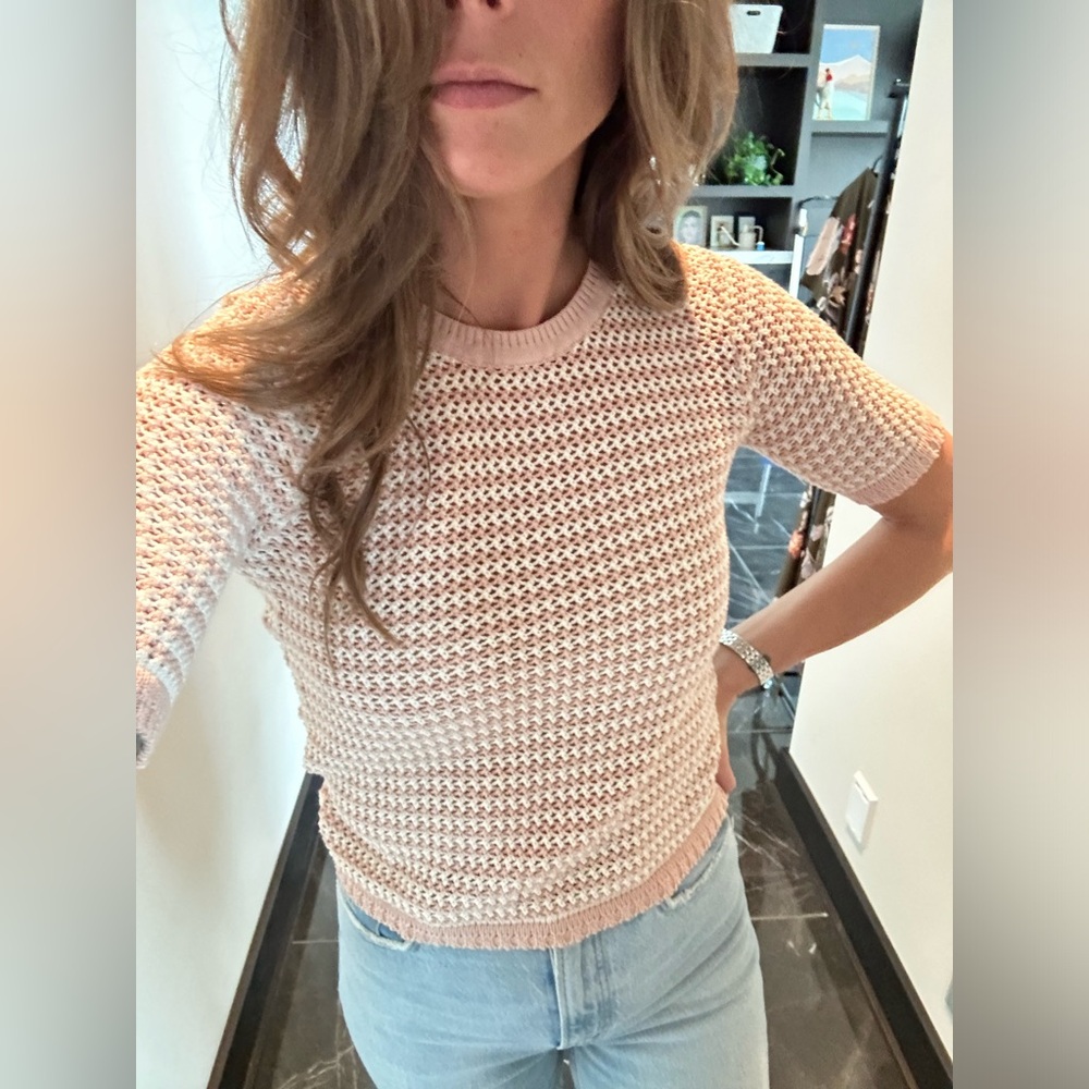 Zara W&B Collection Knit Striped Tricot Top